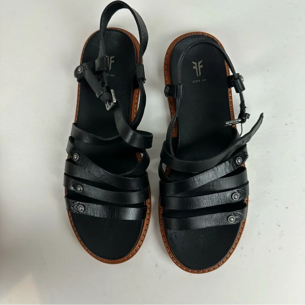 Frye Black and Brown Women's Sandals - Picture 8 of 10